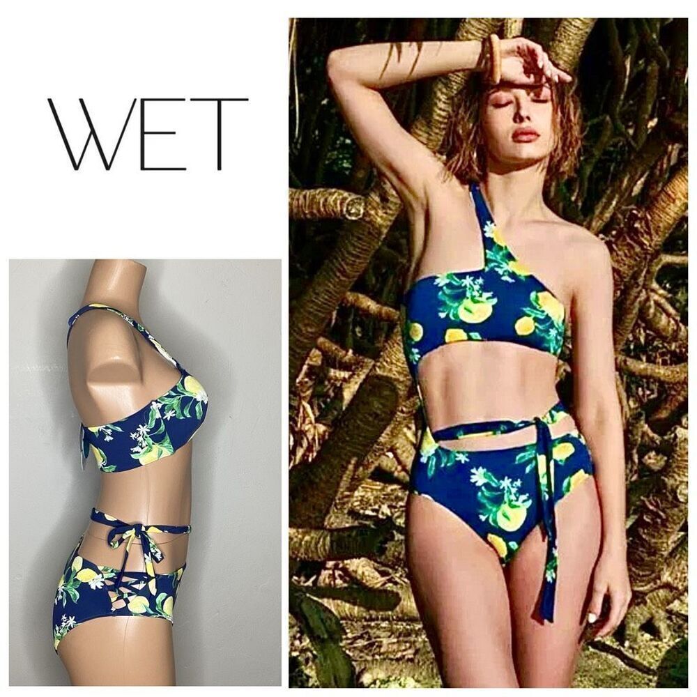 New. WET L.A lemon navy swimsuit. Small. Retails $228